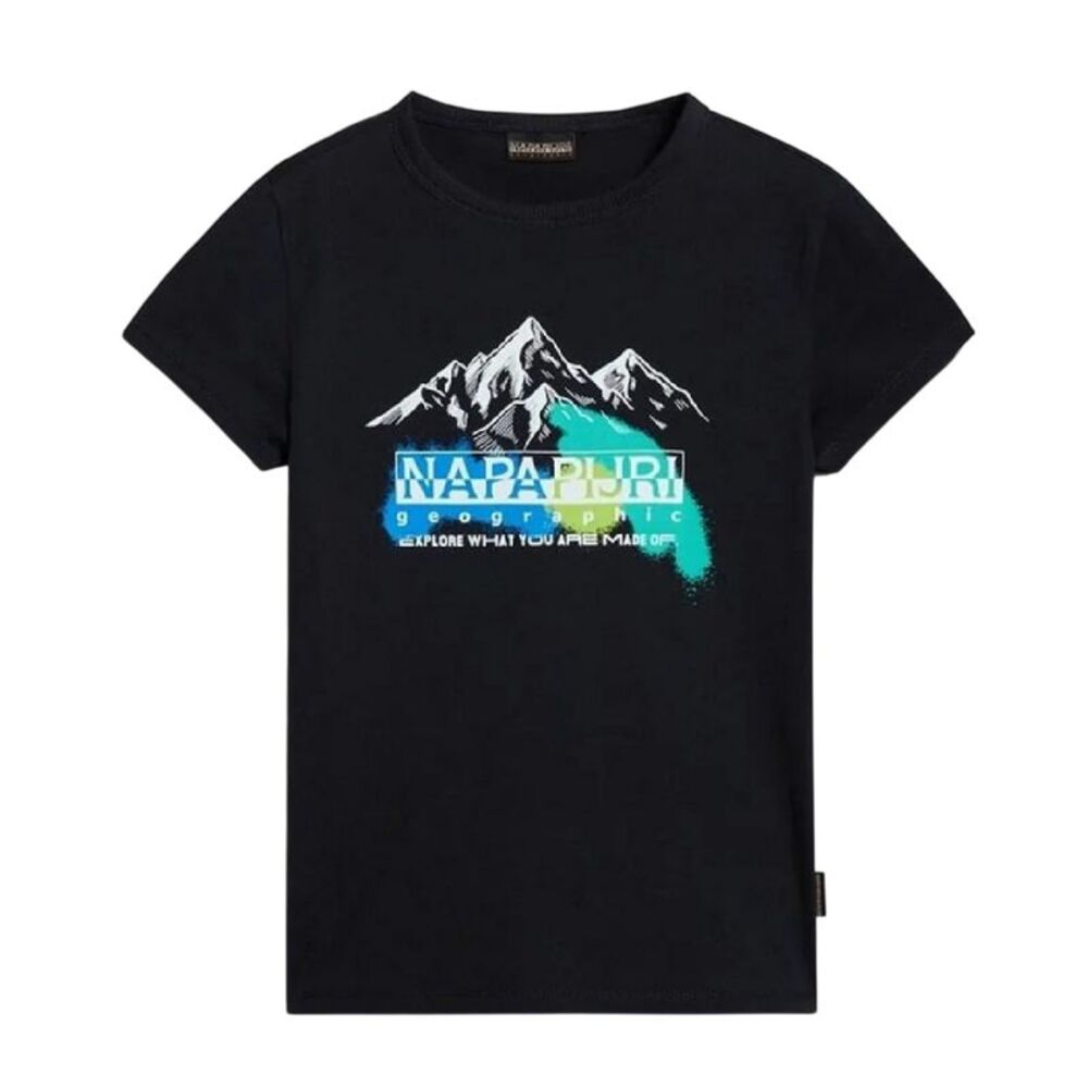 Napapijri Childrens/Kids Graphic Print T-Shirt / Black